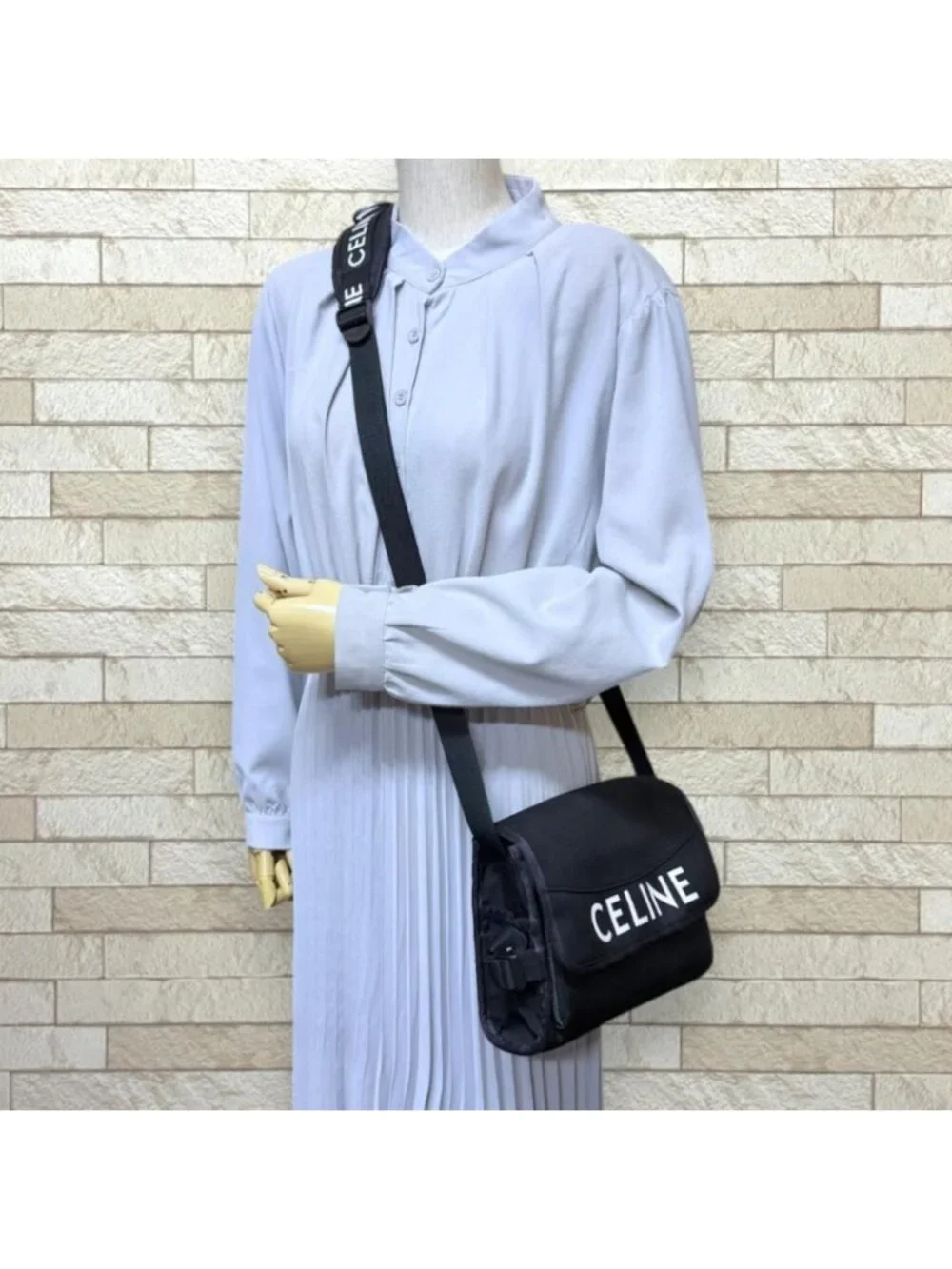 Celine Smo le Trekking Messenger Bag Nylon Black